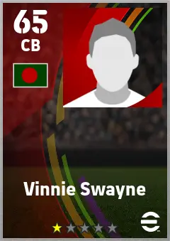 Vinnie Swayne eFootball 2026 player card — 65 OVR CB