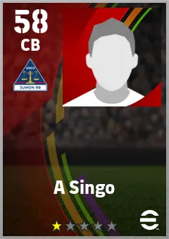 A Singo eFootball 2026 player card — 58 OVR CB