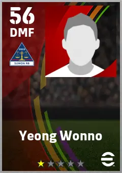 Yeong Wonno eFootball 2026 player card — 56 OVR DMF