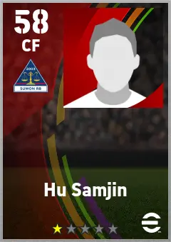 Hu Samjin eFootball 2026 player card — 58 OVR CF
