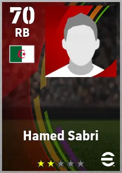 Hamed Sabri eFootball 2026 player card — 70 OVR RB