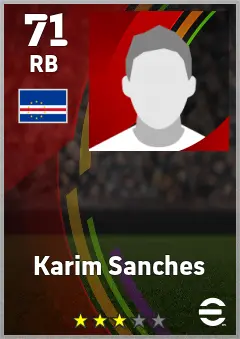 Karim Sanches eFootball 2026 player card — 71 OVR RB