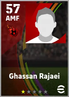 Ghassan Rajaei eFootball 2026 player card — 57 OVR AMF