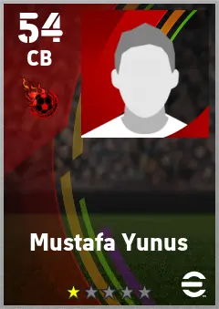 Mustafa Yunus eFootball 2026 player card — 54 OVR CB