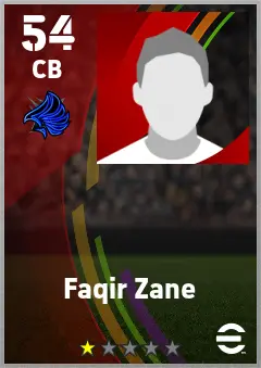 Faqir Zane eFootball 2026 player card — 54 OVR CB