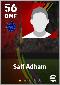 Saif Adham eFootball 2026 player card — 56 OVR DMF