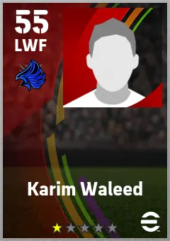 Karim Waleed eFootball 2026 player card — 55 OVR LWF