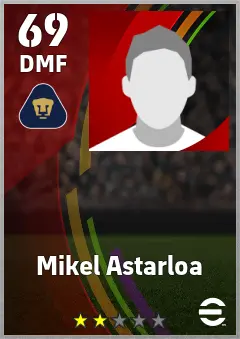 Mikel Astarloa eFootball 2026 player card — 69 OVR DMF