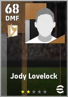 Jody Lovelock eFootball 2026 player card — 68 OVR DMF