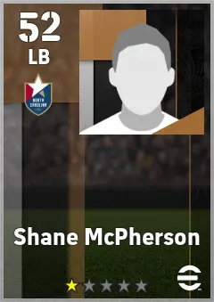 Shane McPherson eFootball 2026 player card — 52 OVR LB