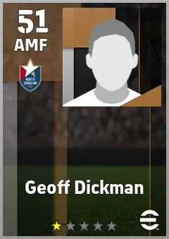 Geoff Dickman eFootball 2026 player card — 51 OVR AMF