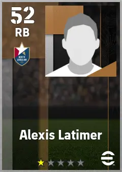 Alexis Latimer eFootball 2026 player card — 52 OVR RB