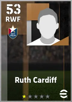 Ruth Cardiff eFootball 2026 player card — 53 OVR RWF