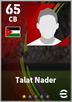 Talat Nader eFootball 2026 player card — 65 OVR CB