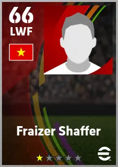 Fraizer Shaffer eFootball 2026 player card — 66 OVR LWF