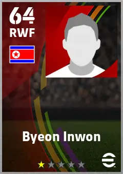 Byeon Inwon eFootball 2026 player card — 64 OVR RWF