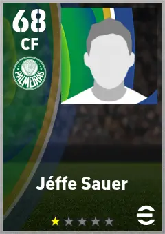 Jeffe Sauer eFootball 2026 player card — 68 OVR CF