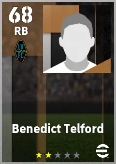 Benedict Telford eFootball 2026 player card — 68 OVR RB