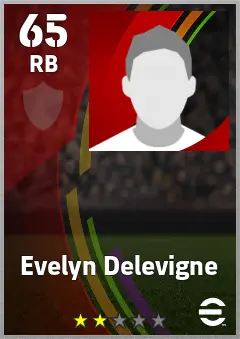 Evelyn Delevigne eFootball 2026 player card — 65 OVR RB