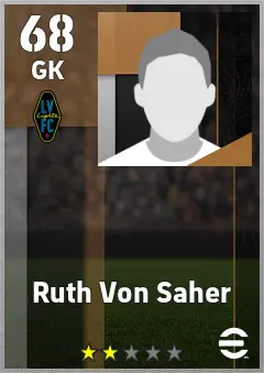 Ruth Von Saher eFootball 2026 player card — 68 OVR GK