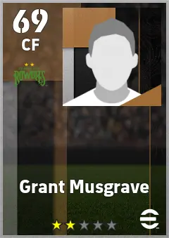 Grant Musgrave eFootball 2026 player card — 69 OVR CF