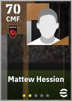 Mattew Hession eFootball 2026 player card — 70 OVR CMF
