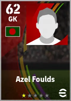 Azel Foulds eFootball 2026 player card — 62 OVR GK