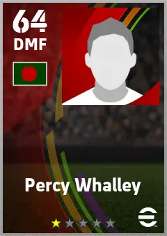 Percy Whalley eFootball 2026 player card — 64 OVR DMF