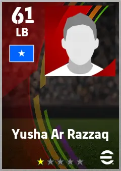 Yusha Ar Razzaq eFootball 2026 player card — 61 OVR LB