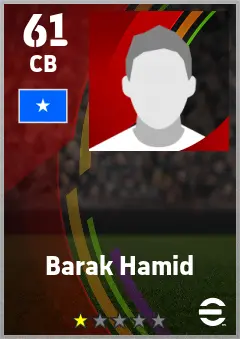 Barak Hamid eFootball 2026 player card — 61 OVR CB