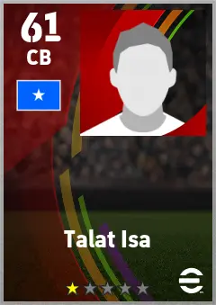 Talat Isa eFootball 2026 player card — 61 OVR CB