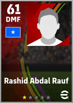 Rashid Abdal Rauf eFootball 2026 player card — 61 OVR DMF