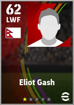 Eliot Gash eFootball 2026 player card — 62 OVR LWF
