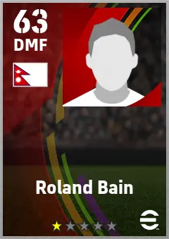 Roland Bain eFootball 2026 player card — 63 OVR DMF