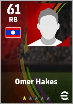 Omer Hakes eFootball 2026 player card — 61 OVR RB