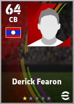 Derick Fearon eFootball 2026 player card — 64 OVR CB