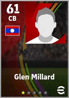Glen Millard eFootball 2026 player card — 61 OVR CB