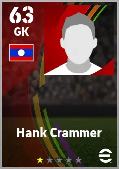Hank Crammer eFootball 2026 player card — 63 OVR GK