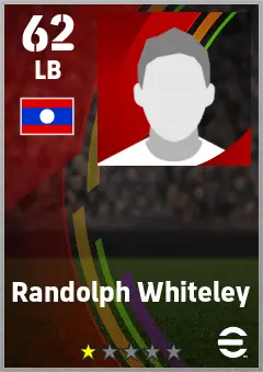 Randolph Whiteley eFootball 2026 player card — 62 OVR LB