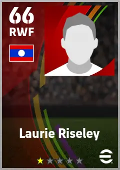 Laurie Riseley eFootball 2026 player card — 66 OVR RWF