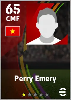 Perry Emery eFootball 2026 player card — 65 OVR CMF