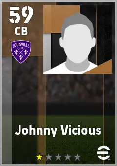 Johnny Vicious eFootball 2026 player card — 59 OVR CB