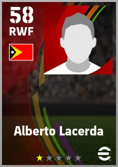 Alberto Lacerda eFootball 2026 player card — 58 OVR RWF