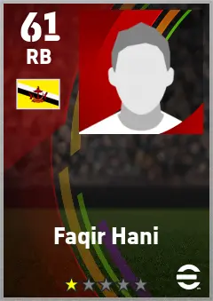 Faqir Hani eFootball 2026 player card — 61 OVR RB