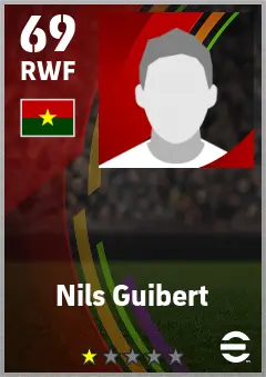 Nils Guibert eFootball 2026 player card — 69 OVR RWF