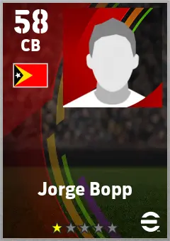 Jorge Bopp eFootball 2026 player card — 58 OVR CB