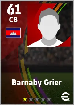 Barnaby Grier eFootball 2026 player card — 61 OVR CB