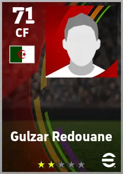 Gulzar Redouane eFootball 2026 player card — 71 OVR CF