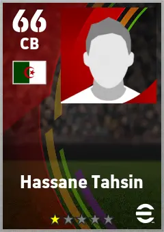 Hassane Tahsin eFootball 2026 player card — 66 OVR CB