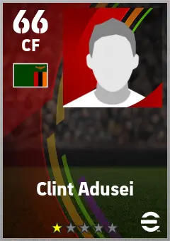 Clint Adusei eFootball 2026 player card — 66 OVR CF